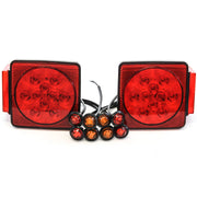 Led fits Pair Trailer Square Tail Light under 80" & 8 Red & Amber Side Marker Lights