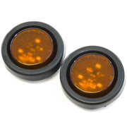 (2) fits Amber LED 2" Round Clearance/Side Marker Light Kits with Grommet Truck Trailer RV