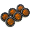 (6) fits Amber LED 2" Round Clearance/Side Marker Light Kits with Grommet Truck Trailer RV