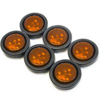 (6) fits Amber LED 2" Round Clearance/Side Marker Light Kits with Grommet Truck Trailer RV