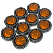 (10) fits Amber LED 2" Round Clearance/Side Marker Light Kits with Grommet Truck Trailer RV