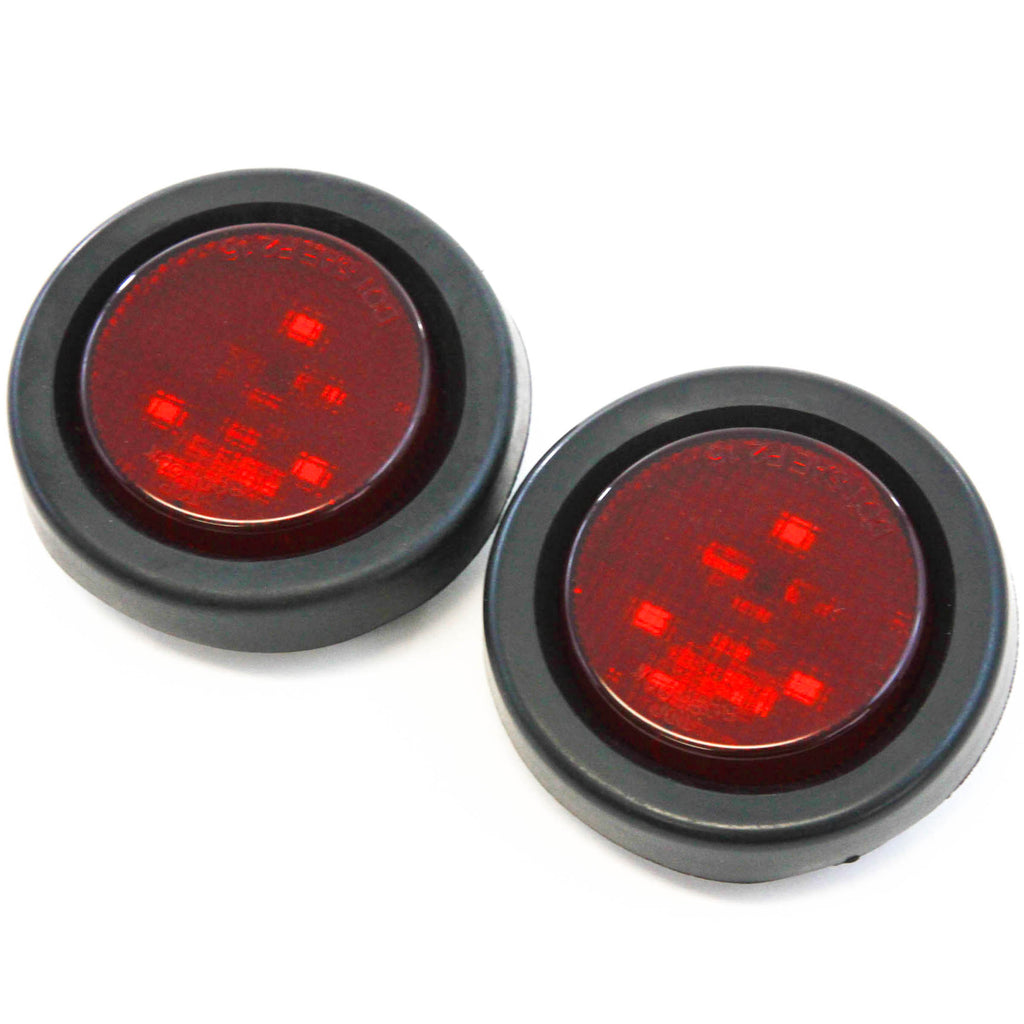 (2) fits Red LED 2" Round Clearance/Side Marker Light Kits with Grommet Truck Trailer RV