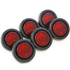 (6) fits Red LED 2" Round Clearance/Side Marker Light Kits with Grommet Truck Trailer RV