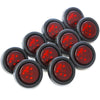 (10) fits Red LED 2" Round Clearance/Side Marker Light Kits with Grommet Truck Trailer RV