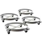 4 fits Heavy Duty Drum Dollies 1000 Pound - 55 Gallon Swivel Casters Wheel Steel Frame Non Tipping Hand Truck Capacity Dolly