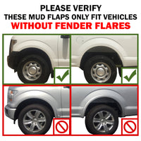 2015 fits Ford F150 Mud Flaps Guards Splash Front Rear 4pc Set (without Fender Flares)